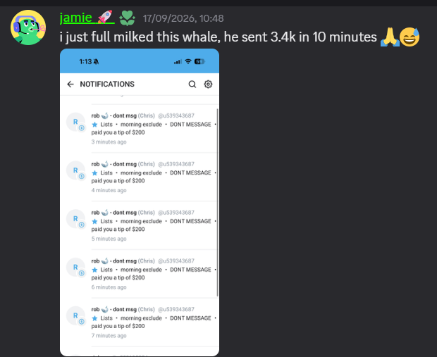 jamie - $3.4k in 10 minutes